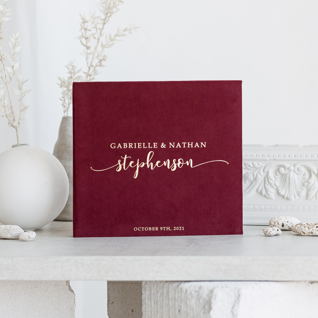 CHANG Marsala Personalized Wedding Guest Book - CHANG