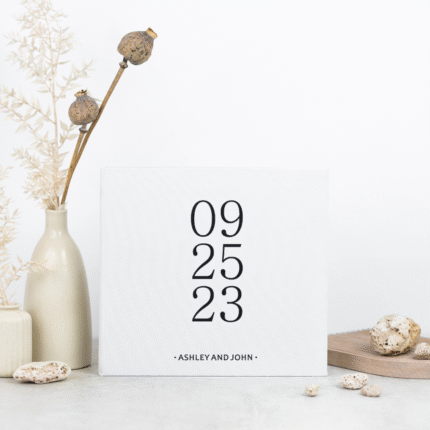 White Personalized Wedding Envelope Guest book "JUSTINA" with Advice Cards.