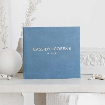 Dusty Blue Personalized Wedding Guest Book - LAUREN.