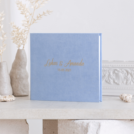 Baby Blue Personalized Wedding Guest Book - SVERIGE.