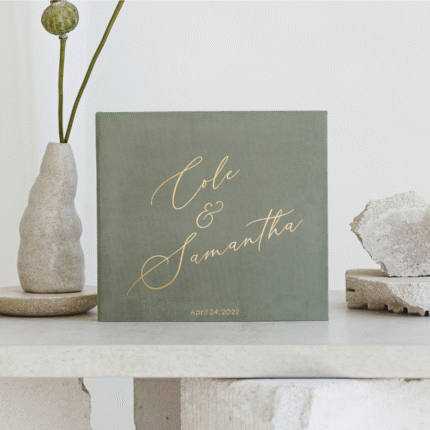 Olive Personalized Wedding Guest Book - NATALY.