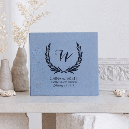 Dusty Blue Personalized Wedding Guest Book - NICOLE