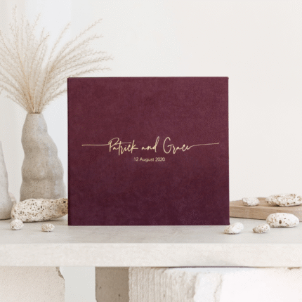 Burgundy Personalized Wedding Guest Book - PATRICK.