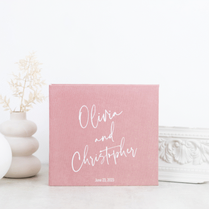 Pink Personalized Wedding Envelope Guest book "ROBERT" with Advice Cards.