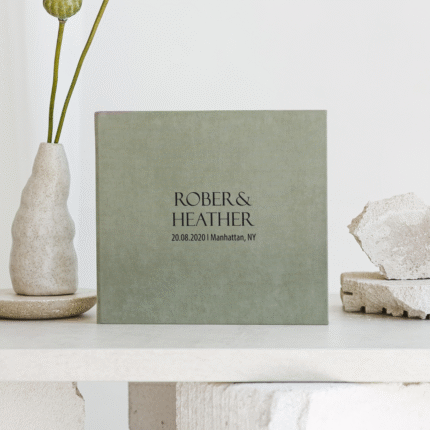 Olive Green Personalized Wedding Guest Book - HEATHER 2