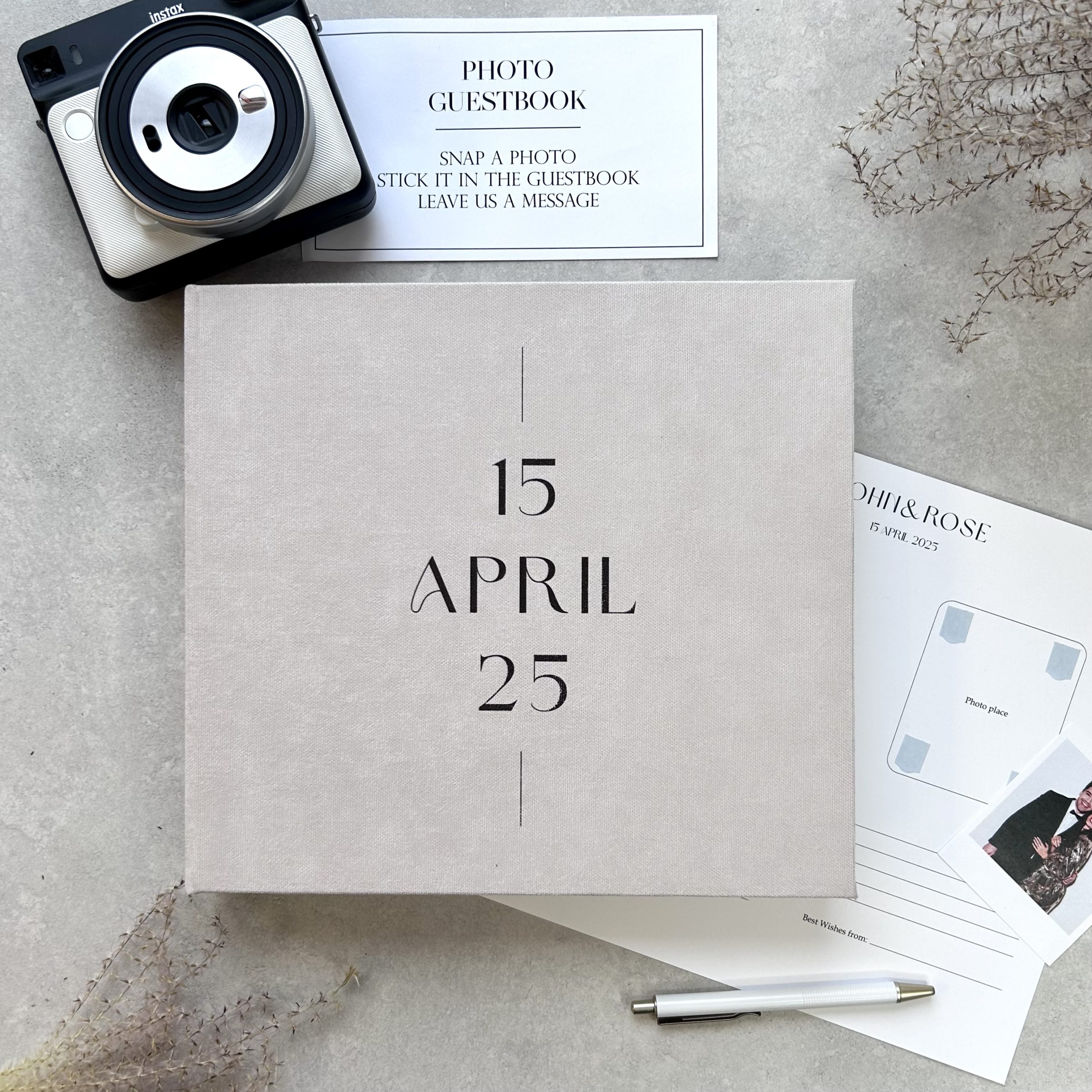 ROSE (LATTE) 1 Personalized wedding guest book ROSE