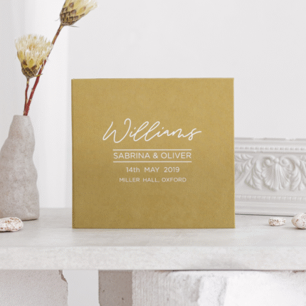 Mustard Personalized Wedding Guest Book - SABRINA.