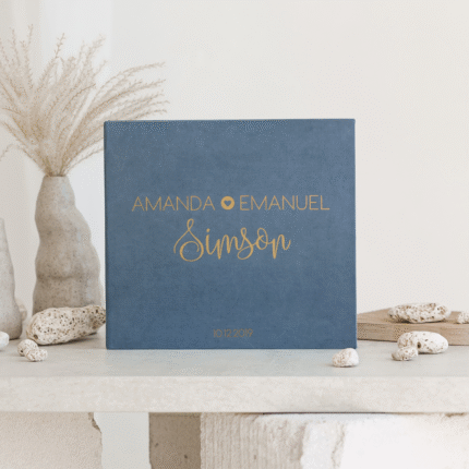 Dusty Blue Personalized Wedding Guest Book - SAMANTHA.