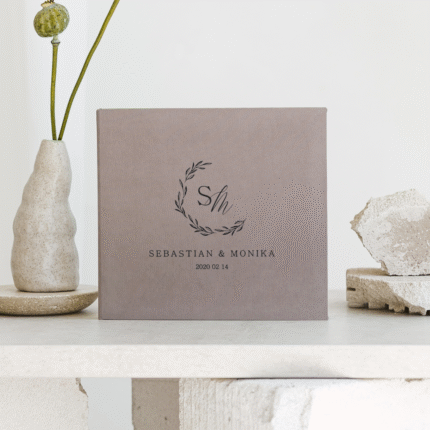Gray Personalized Wedding Guest Book - SEBASTIAN.