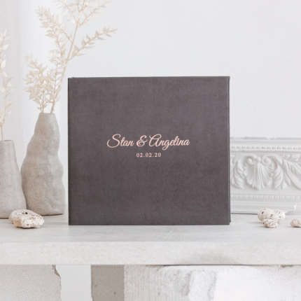 Dark Gray Personalized Wedding Guest Book - STAN.