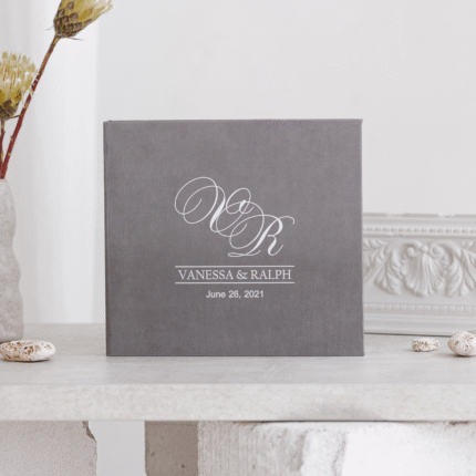 Gray Personalized Wedding Guest Book - VANESSA.
